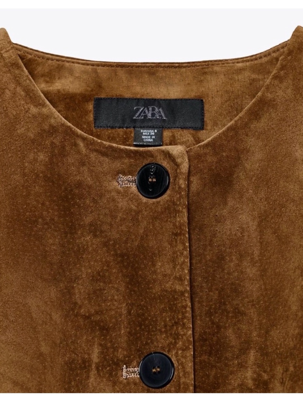 Zara Brown Suede Button-Down Jacket - Picture 9 of 13